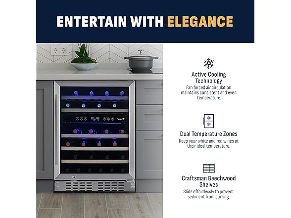 Newair Dual Zone Fridge - 46 Bottles