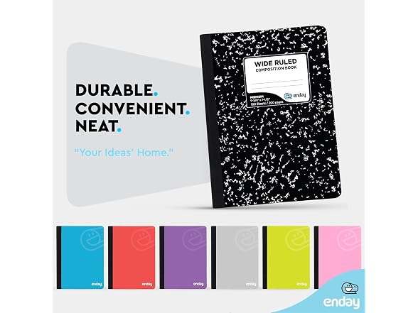 Enday Enday Composition Notebook Wide Ruled