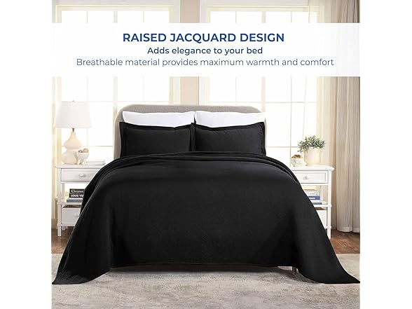 Superior Cotton Lightweight Bedspread Set, Basketweave Matelass