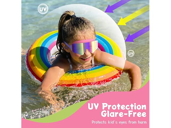 2 Pack Pink/Purple Swim Goggles Ages 3-15
