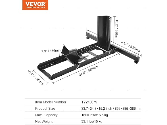 Motorcycle Wheel Chock Upright, 1800 lbs