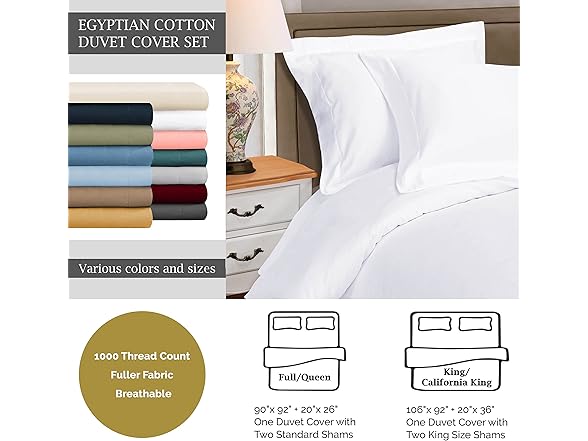 Superior 1000FQDC SLTP Full/Queen Egyptian Cotton 100