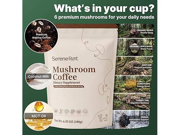 30Ct SereneRoot Adaptogenic Mushroom Coffee