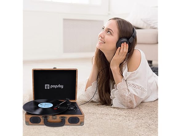 Popsky Record Player with Speakers