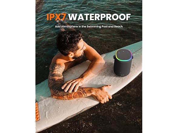 ZICOROOP 50W IPX7 Waterproof Bluetooth Speaker