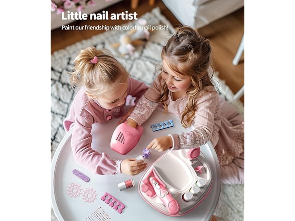 Girls Nail Salon & Makeup Toy Set