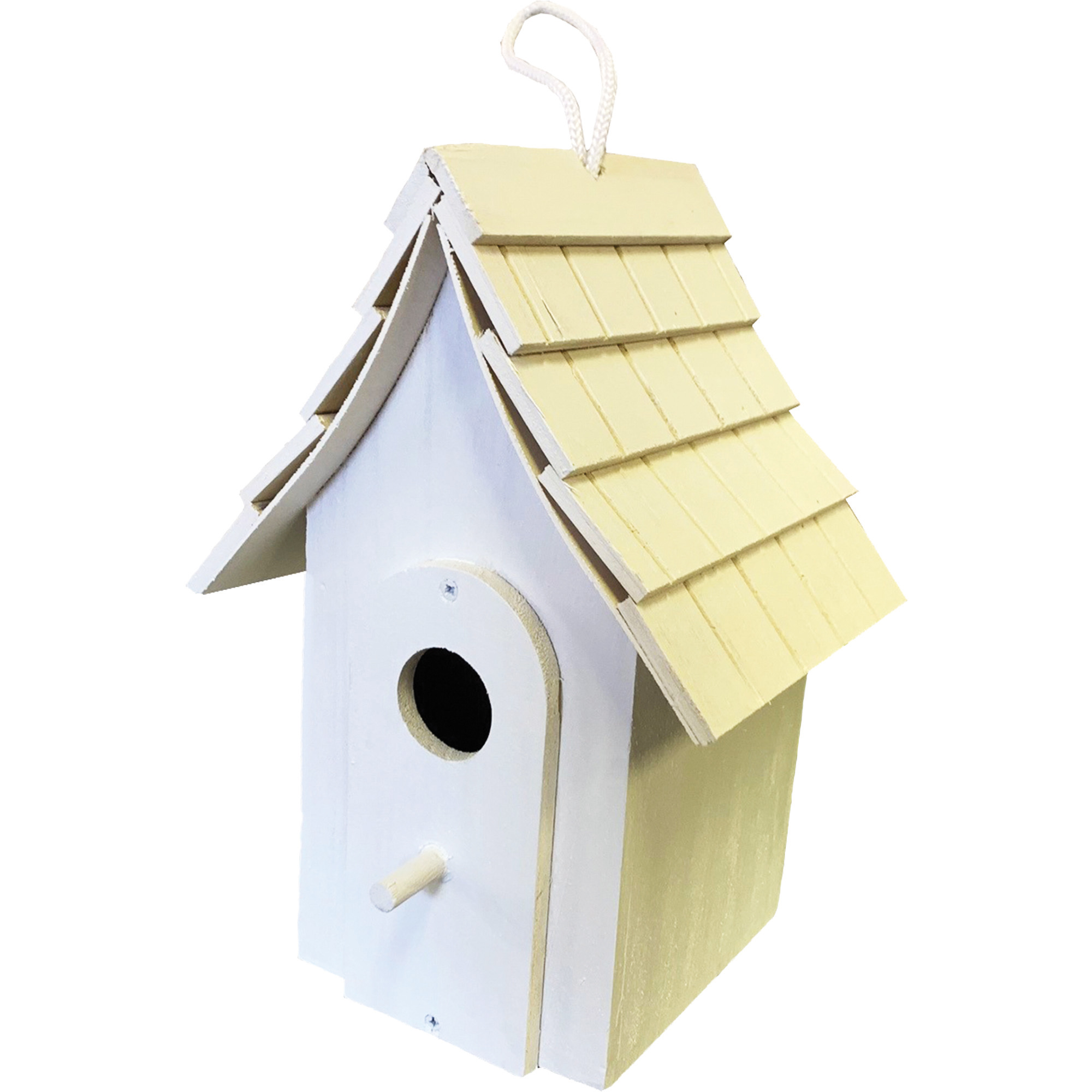 Matte White 9" Cottage Birdhouse - Gallery 2