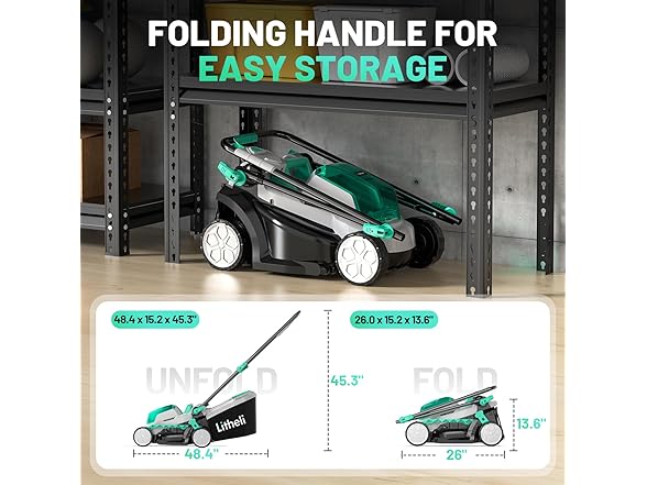Litheli 13 Inch Cordless Lawn Mower