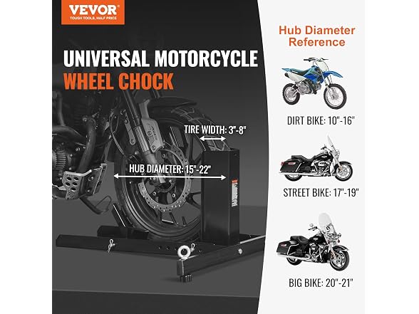 Motorcycle Wheel Chock Upright, 1800 lbs
