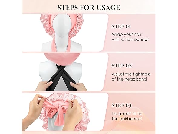 Reversible Satin Bonnet for Sleeping Women