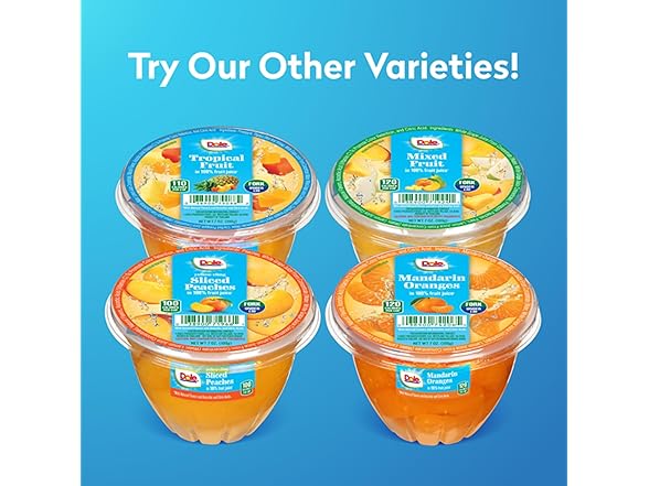 12PK Dole Fruit Bowls Diced Peaches in 100% Juice