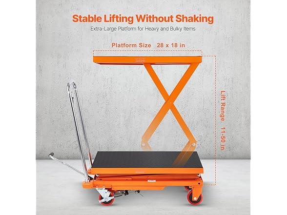 VEVOR Hydraulic Lift Table Cart, 330lbs