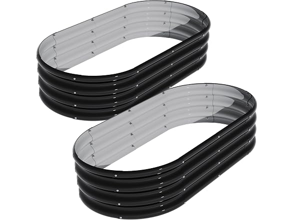 ATRANURE GAR-97 2Pcs Oval Raised Garden Bed 4x2x1ft