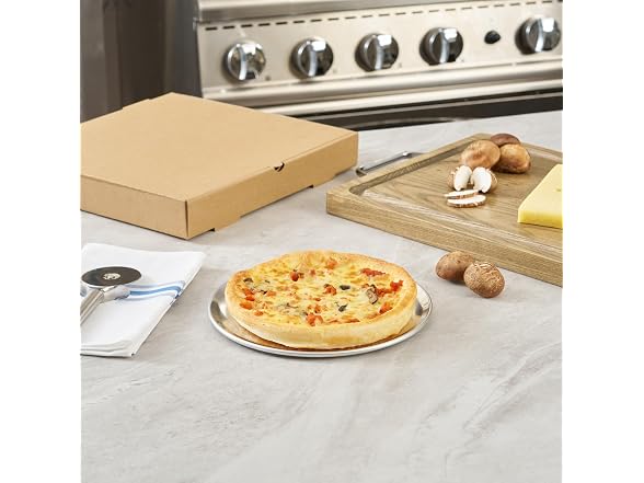 Restaurantware Aluminum Coupe Pizza Pan, 9 In, 12 Pack