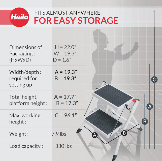 Hailo MK60 Mini Steel Step Stool - Gallery 8