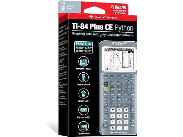 TI-84 Plus CE Graphing Calculator Texas Instruments, Fractal Frost (Open Box)