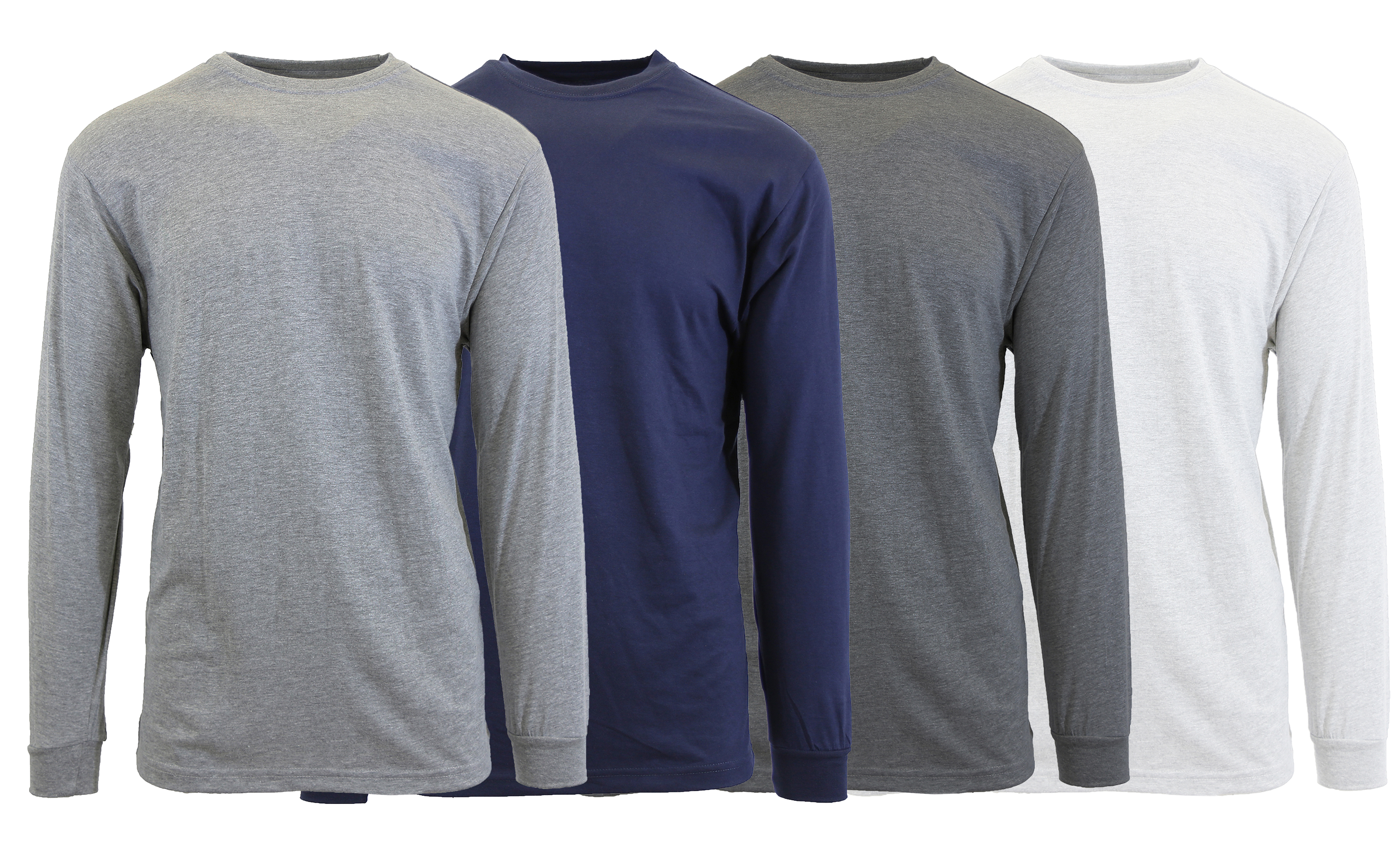 4Pk Mens L/S Crew Neck Classic Shirt - Gallery 12