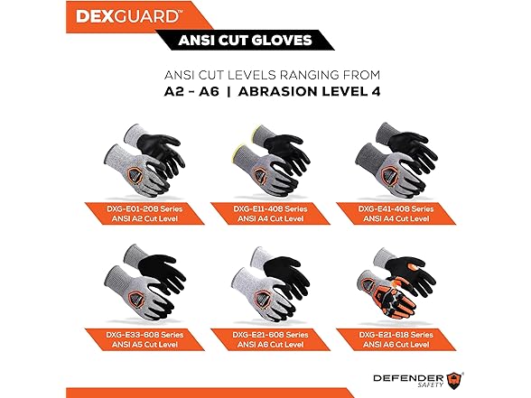 Defender Safety DXG-E11-408S-12 A4 Cut 12 pr