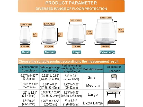 Chair Leg Floor Protection Caps