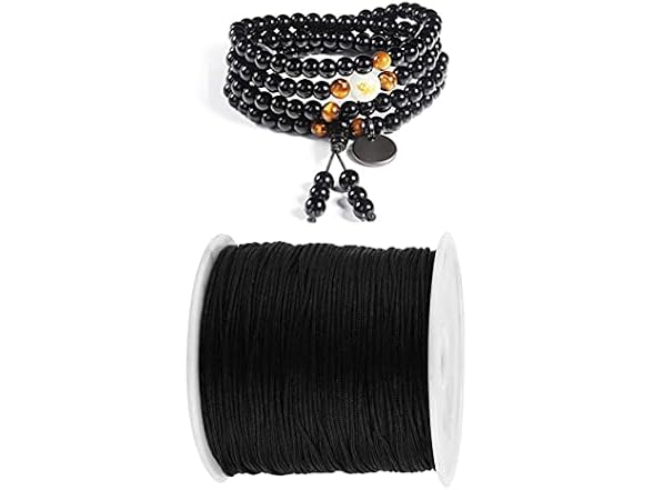 Nylon Chinese Knot Cord 100M x 0.8mm Black