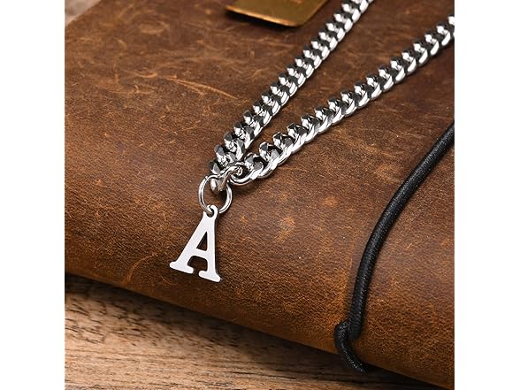 Stainless Steel Initial A-Z Necklace (W)