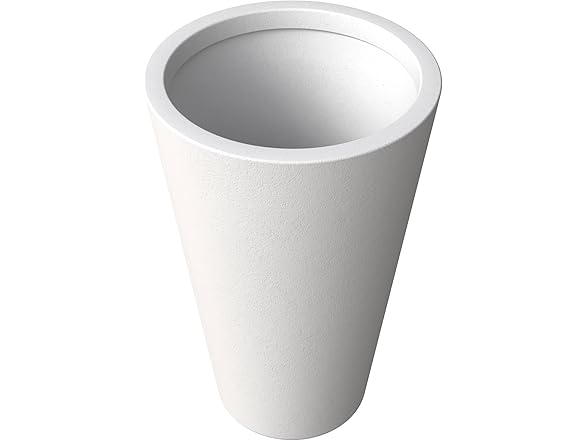 LeisureMod PP28W Pebble Planter White, 28"