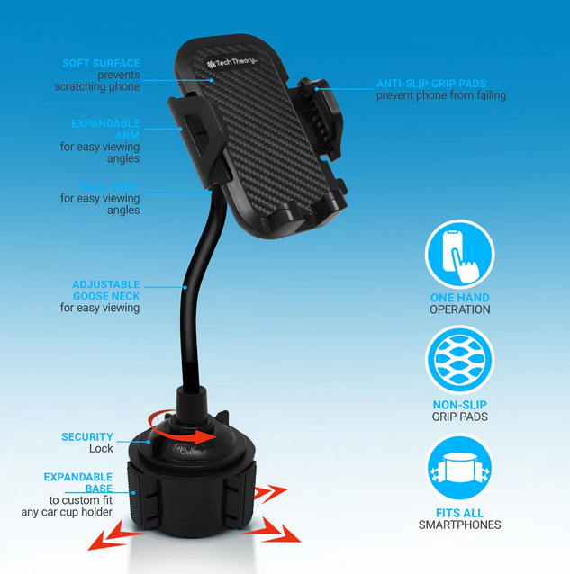 Aduro TT-CHPM-01 Premium Cup Holder Phone Mount - Gallery 9