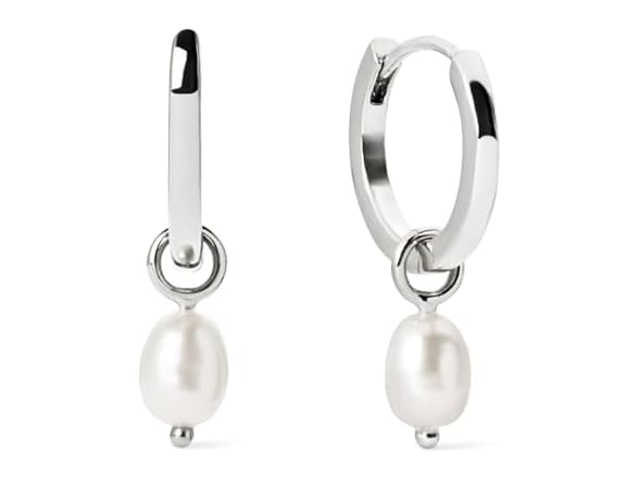 Ana Luisa Pearl Huggie Hoops 14K Gold Plated