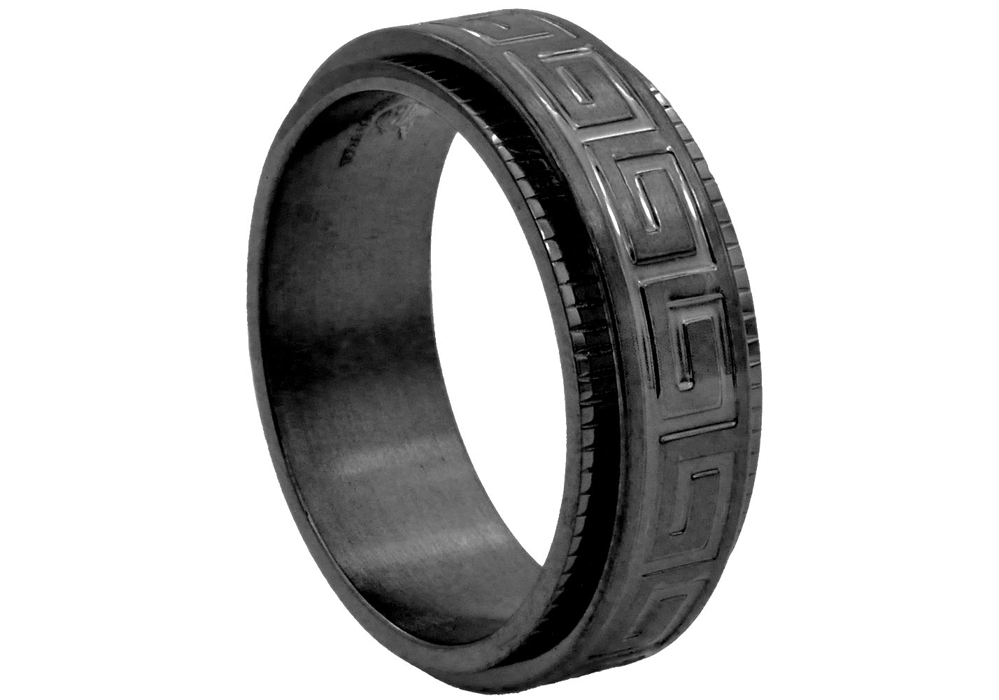 Greek Key Spinner Ring - Gallery 5