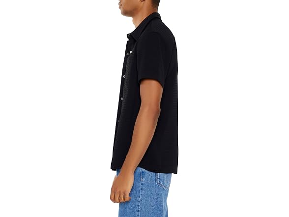Forever 21 (L) Textured Short-Sleeve Shirt