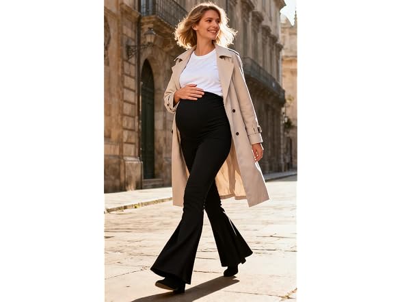 Sunzel Maternity Flare Leggings 28in XXL Black