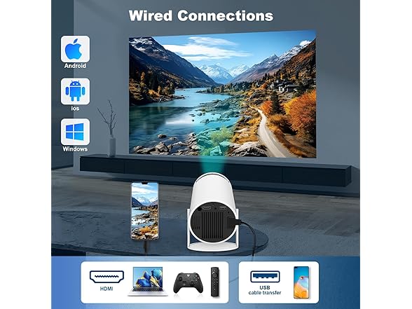 DreamFair Mini Projector, Support 4K 1080P