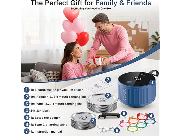 Zeclu Mason Jar Vacuum Sealer