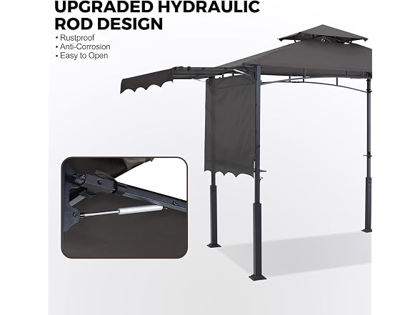ABCCANOPY Grill Gazebo 14x5 with 2 Side Awnings