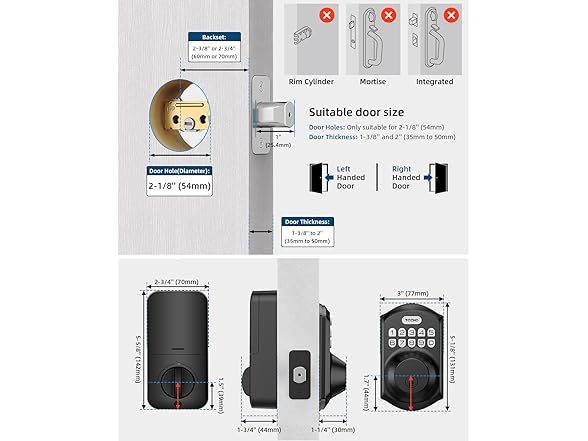 TEEHO TE001 Keypad Enry Door Lock