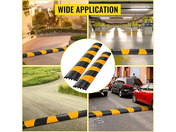 2pcs 6 Feet Rubber Speed Bump Driveway Modular