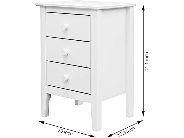 Jela Solid Wood Easy Pieces 3 Drawer End Table/Nightstand