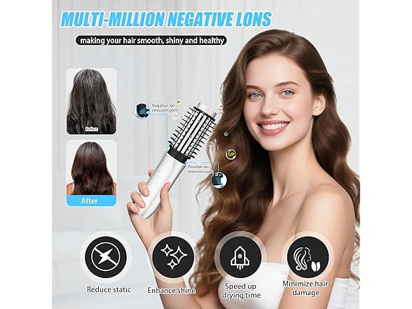 Dongxw Cordless Hot Brush White