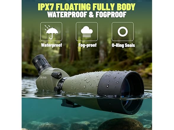 25-75x70 HD Spotting Scope with BAK4 Prism FMC Lens