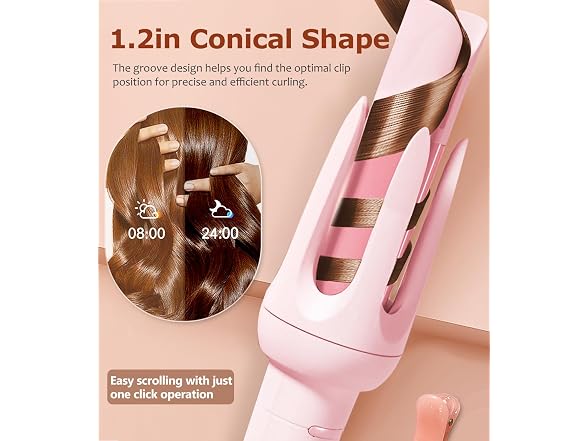 Auto Hair Curler, 4 Temps & 3 Timers