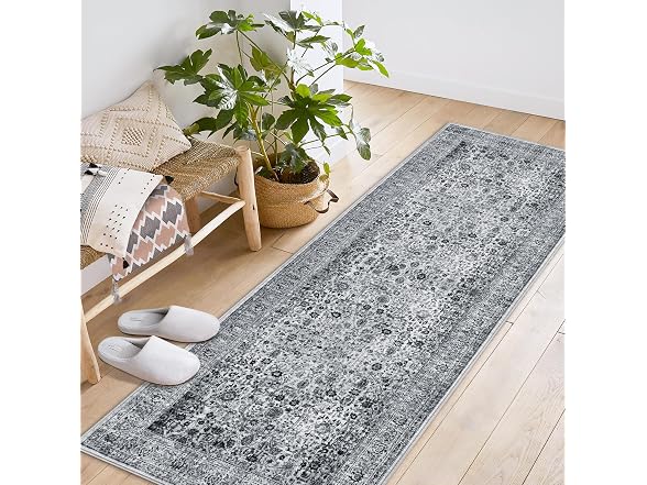 GarveeHome Washable Rug 5x7 Boho Grey