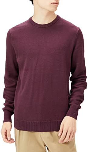 Amazon Essentials Men's Long-Sleeve Crewneck Sweater, 100% Cotton, Big & Tall Options Available, Burgundy, XX-Large Big