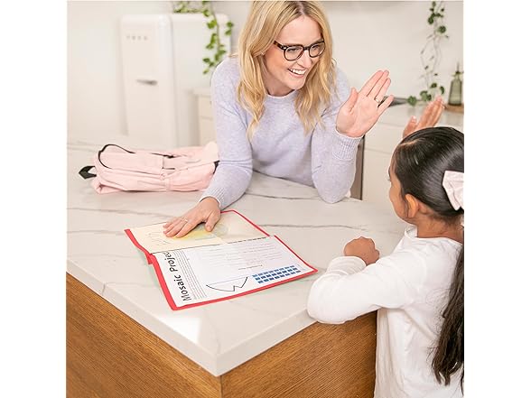 ECR4Kids 2-Pocket Parent-Teacher Classroom Communication Folder Red