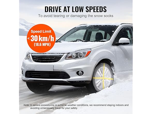 VEVOR Thickened Snow Socks for Tires, Full Coverage