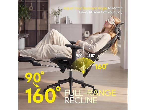 CYKOV Reclining Mesh Chair w/ Footrest
