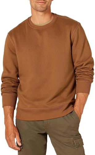 Amazon Essentials Men's Fleece Crewneck Sweatshirt (Available in Big & Tall), Toffee Brown, Medium