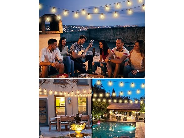 Brightever LED Outdoor String Lights 100FT Patio Lights