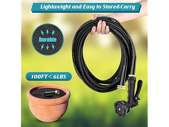 CXEZSIK Garden Hose Non-Expanding - 100ft