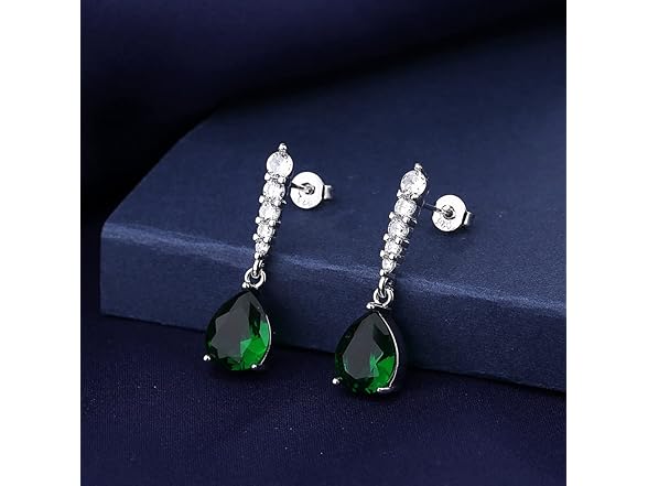 Chereda Emerald Crystal Dangle Earrings