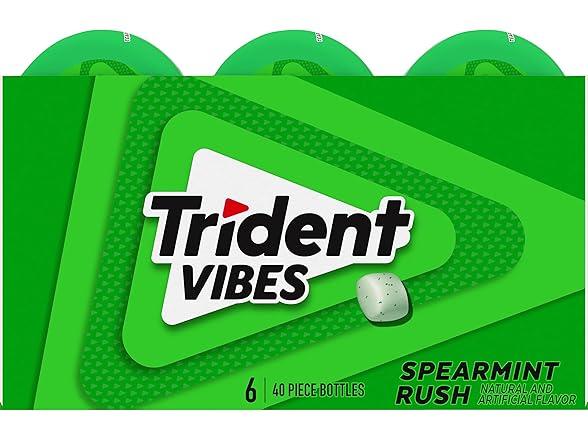 6PK Trident Vibes Spearmint Rush Sugar-Free Gum